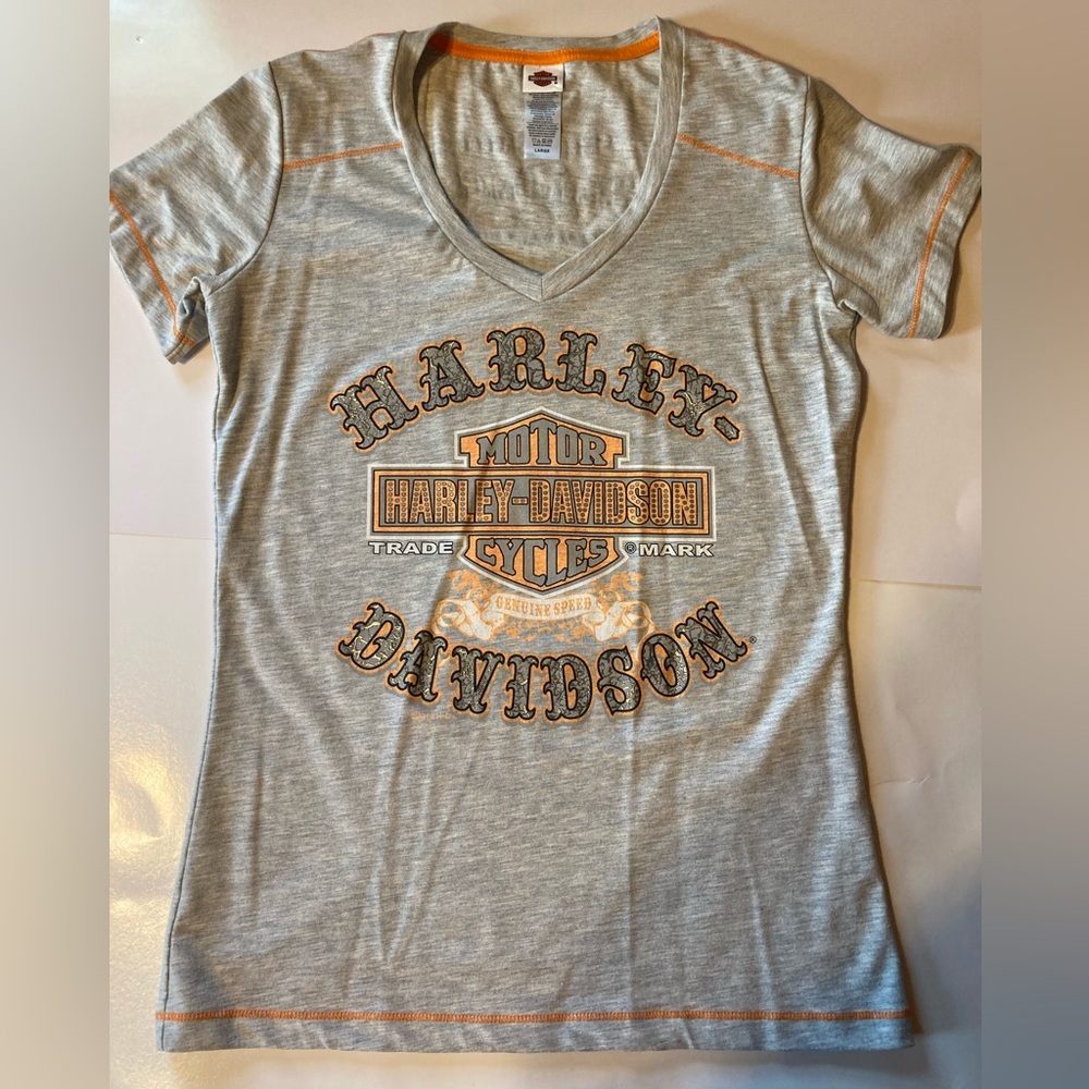 Womens Harley-Davidson Gray T-Shirt size Large